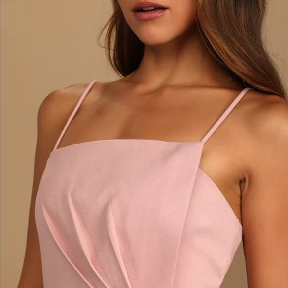 Lulus Drinks on Me Mauve Pink Sleeveless Pleated Bodycon Dress Size M - Picture 3 of 15